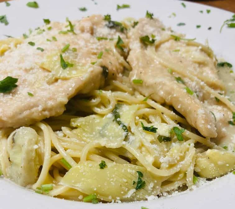 Chicken w/ Artichoke & Brandy Sauce